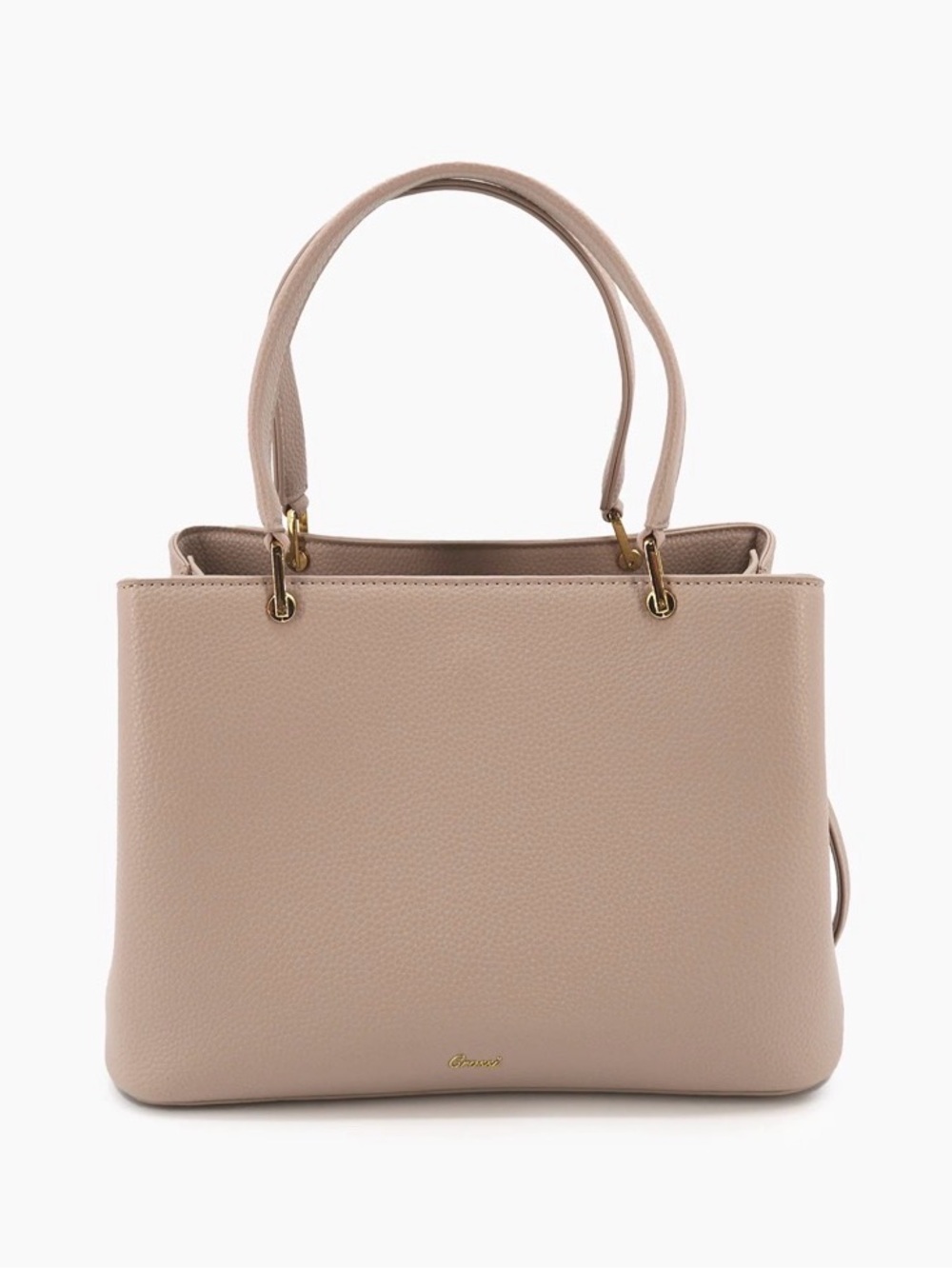 Like Dreams Jesse Bow Bag; Cream/ Taupe Bow Accent Structured Tote Bag - Picture 7 of 11